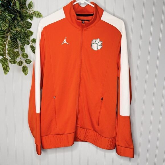 Clemson Tigers Jordan Men’s Sz L Warm Up Jacket Basketball Running Windbreaker - Picture 2 of 16
